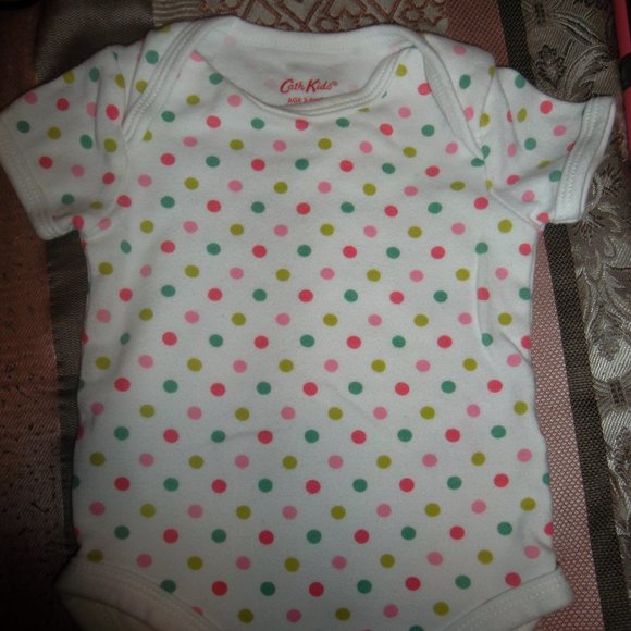 CATH KIDS SHORT SLEEVE POLKA-DOT ONESIE - Picture 1 of 6